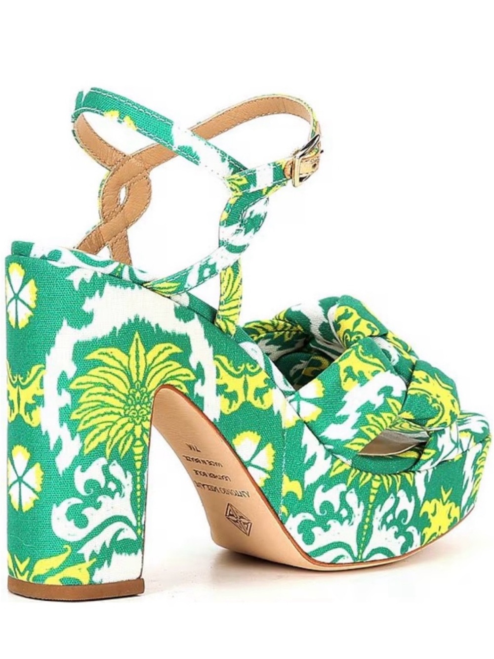 Antonio Melani Mya Royal Palm Print Braided Platform Heels - Picture 2 of 10
